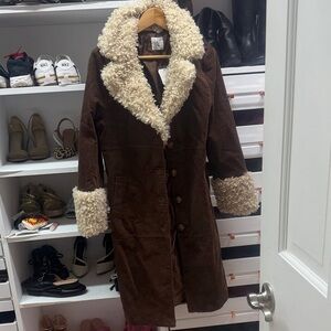 Altar'd State Brown Teddy Jacket with Cream Details NWT!
